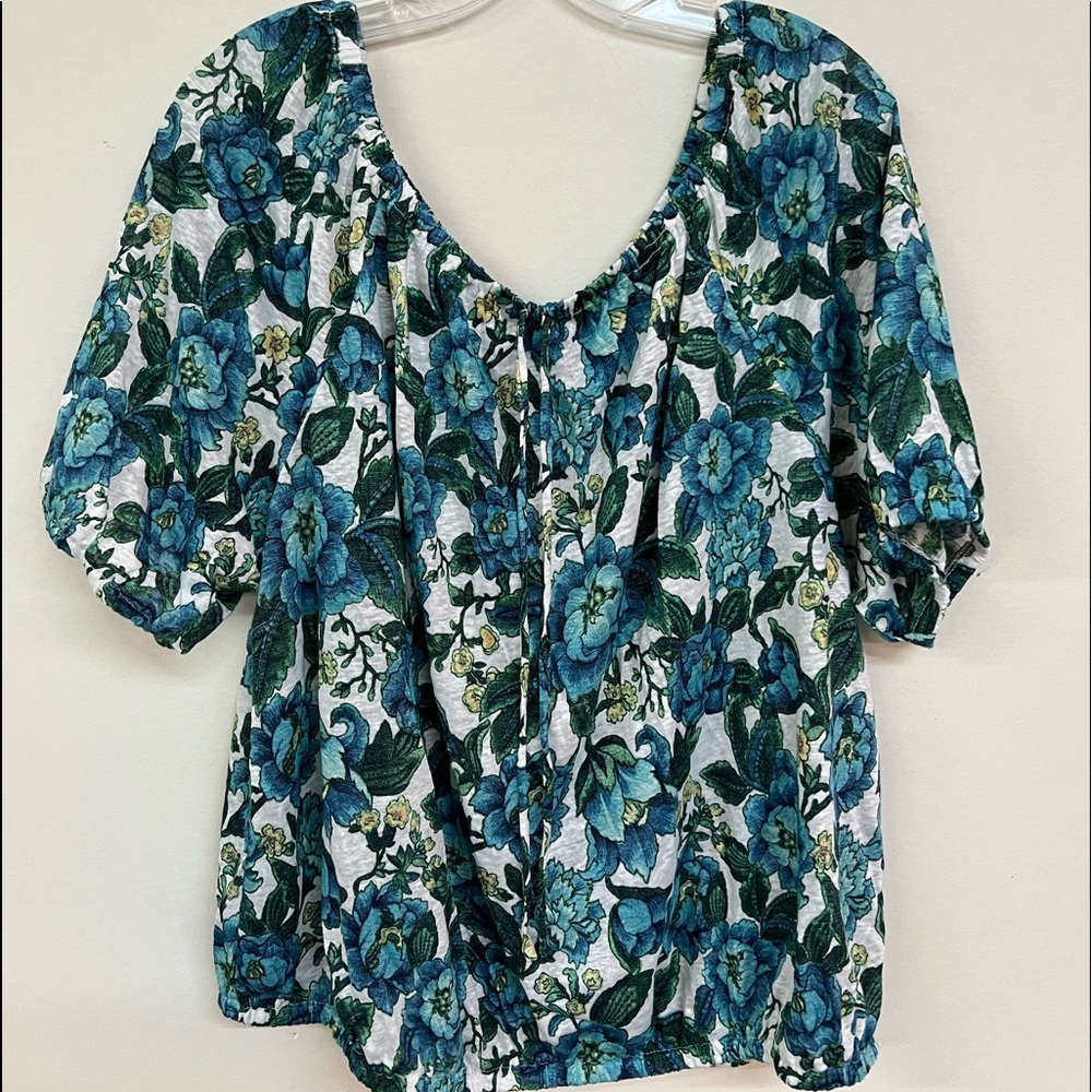 LOFT Linen Women’s XL Floral Loose Fit Blouse
